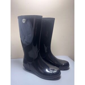 UGG Rain Boots Pull On Waterproof Tall Black Classic Fashion Boots US 8